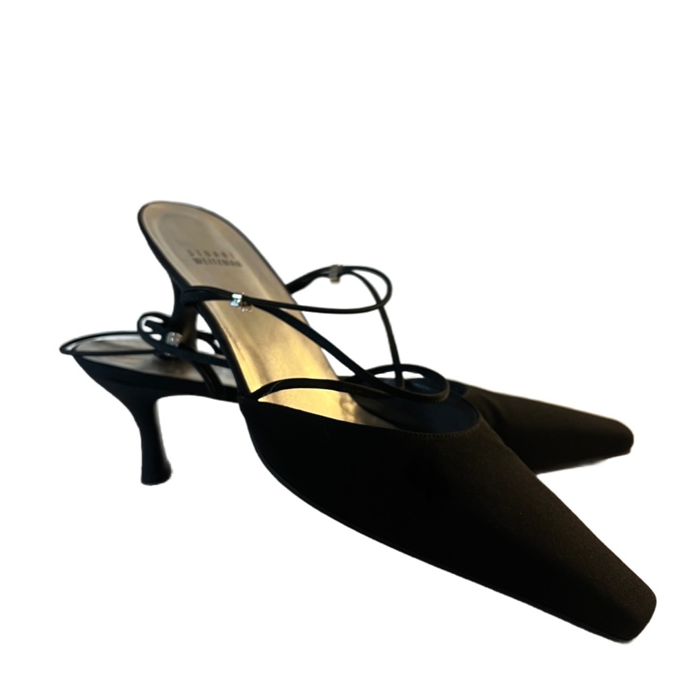Stuart Weitzman, Gloambiance elegance, kitten heel  black peau Gloambia